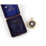 Property of a lady - a late 19th / early 20th century 14ct two colour gold & blue enamel cased