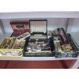 A Large Mixed Lot of Assorted Plated Cutlery, including Kings pattern; together with cased sets etc.