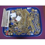 A Variety of Gilt Coloured Costume Jewellery, including ornate necklaces, chains, bracelets,