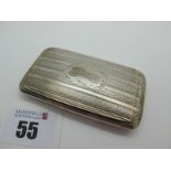 A Slim Hallmarked Silver Snuff Box, Edward Smith, Birmingham 1857, of rounded rectangular form,