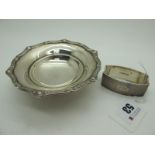 A Hallmarked Silver Footed Dish, Adie Bros, Birmingham 1958, with Celtic style border detail, 11.5cm