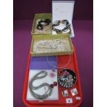 Modern Costume Jewellery, including Modernist style multi strand bead necklace, a collar style