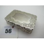 A Victorian Hallmarked Silver Snuff Box, Edward Smith, Birmingham 1857, of shaped rectangular