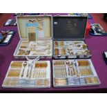 Bestecke Solingen German Canteen of Gold Plated Cutlery, contained in a fitted briefcase style