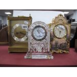 A Waterford Crystal Mantel Clock, London Clock Company quartz clok, The Bradford Exchange, Lamplight