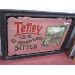 Tetley Bitter Advertising Wall Mirror, in frame 66.5 x 92cm overall.