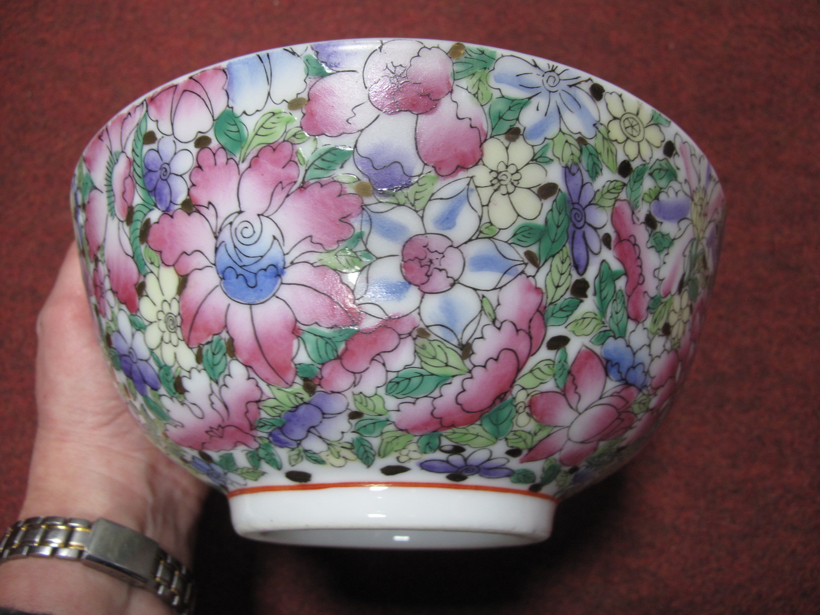 Coloured Glassware, tall spill vase, Oriental ceramics, etc:- One Box. - Image 4 of 4