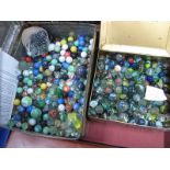 A Large Collection of XIX Century and Later Marbles, in two tins.