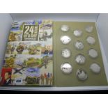 Westminster 2019 24 Hours of D-Day £5 Proof Coin Collection, twenty four coins in total, in original