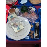A Laura Knight Edward VIII Mug (chip under base), George VI glass basket, corkscrew, etc:- One