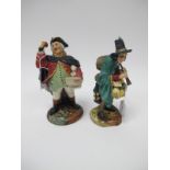Royal Doulton Figurines, 'The Mask Seller' HN 2103 22cm high, together with 'Town Crier' HN 2119