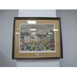 George Cunningham (Sheffield Artist), 'London Road' limited edition colour print of 350, signed