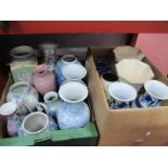 Pottery Vases, including KLM, Chinese, Portuguese Ellgreave Rhapsody:- Two Boxes.