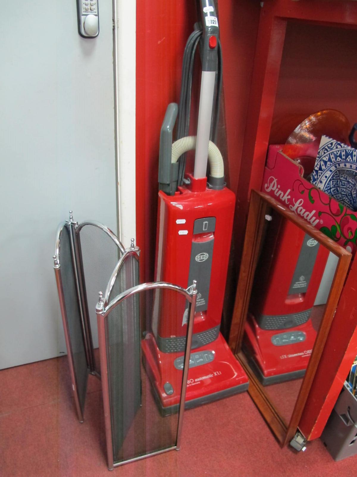 Sebo Upright Hoover, (untested sold for parts only), folding spark guard, mirror, architects