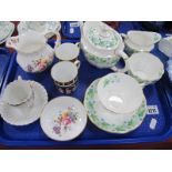 Crown Derby Ivy Individual Tea Set, (teapot damaged), two 1128 coffee cans, etc:- One Tray.