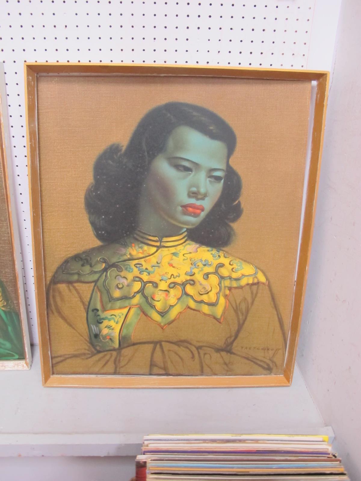 Tretchikoff, Mid XX Century Colour Print of The Chinese Girl, 61 x 50.5cm.