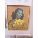 Tretchikoff, Mid XX Century Colour Print of The Chinese Girl, 61 x 50.5cm.