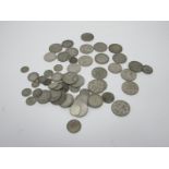 A Quantity of Pre-1947 Silver Coins (500g approx).