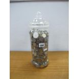 A Jar of World Coins, approximately 8 kilos.