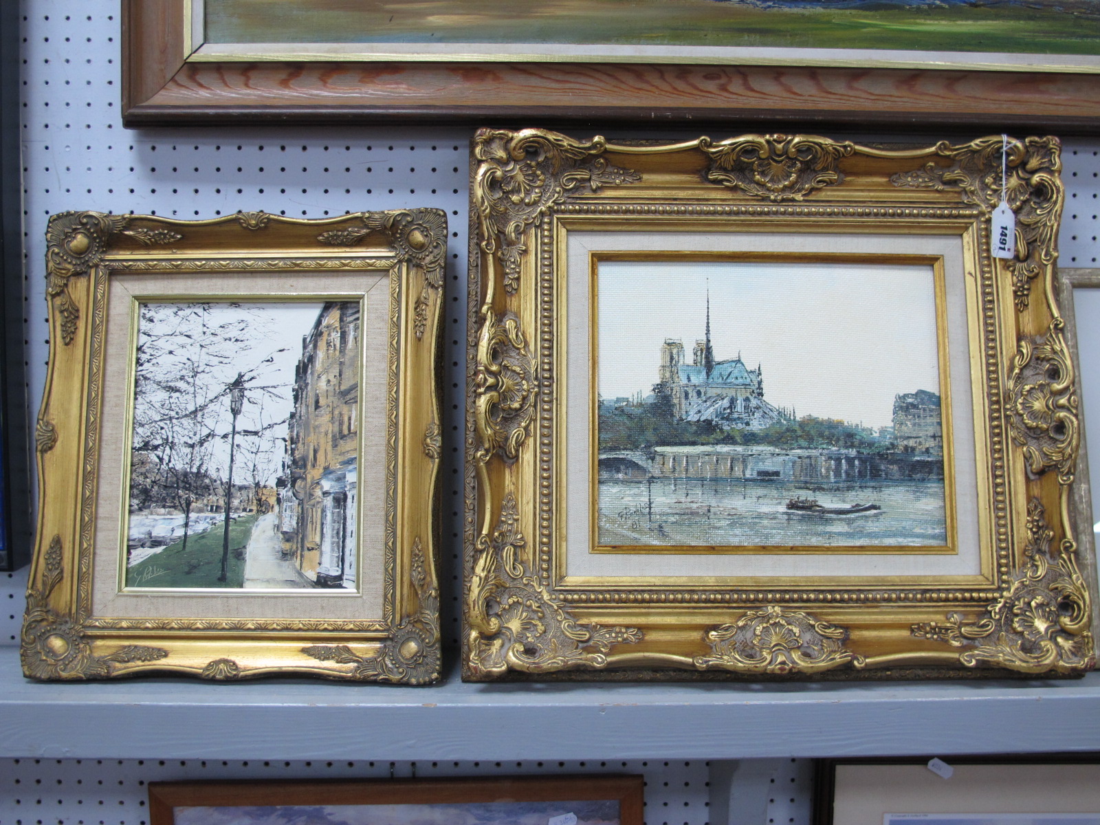 G. Rodilosso, Notre Dame, Paris, oil on board, 24 x 29cm, signed lower left, another of street