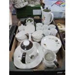 Doulton 'Westwood' Coffee Service, of twenty two pieces, Myotts 'Montego' coffee service of