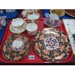 Foley China Imari Pattern Plates, Foley Imari pattern trio (damaged), Meissen style cup-saucer, with