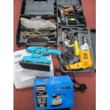 Moss & Macallister Sanders. JCB and Challange drills, other tools, untested sold for parts only.