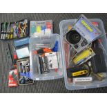 Tools - Drill set, screwdrivers, torchers, rawl plugs, etc:- Two Boxes.