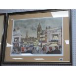 George Cunningham (Sheffield Artist), 'Barkers Pool', colour print, signed lower right, blind back