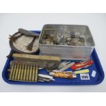 Coinage, Beard Killer Razor, Richards, Guinness novelty and other pen knives, sporran, etc:- One