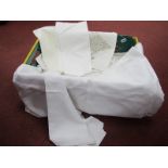 Vintage Linen, tablecloths serviettes, etc:- One Box.