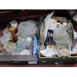 Pressed Glass Bowls, plates, vase, Worcester bowl:- Two Boxes.