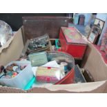 Buttons, cottons, tins, including Cremona, Maison Lyons, CWS, etc:- One Box