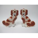 A Pair of XIX Century Staffordshire Dogs, 32cm high.