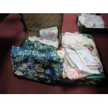 Linens, Beadwork, curtains, fabric, in La Mondiate case plus box.