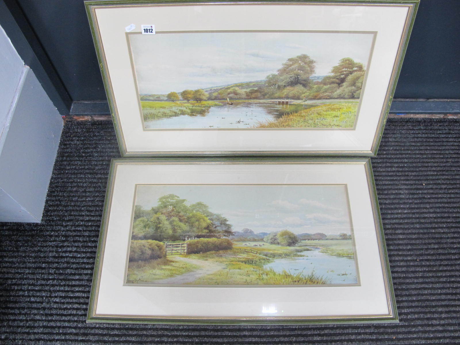 George Oyston, Countryside scenes, pair of coloured prints.