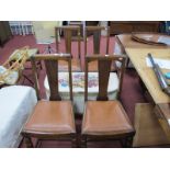 1930's Oak Dining Chairs, with drop in seats, on turned and block supports x 4; together with a