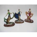 A Group of Three Leonardo Charlston Figures, each mounted on a hardwood plinth. (3)