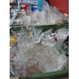 Glassware - various drinking, decorative glasses, vases, sets, etc:- Three Boxes.