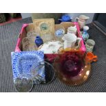 Lovatts Hot Water Jug, tureen, jugs, tankards, glassware, etc:- One Box.