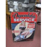 A Metal Advertising Sign, 'Dependable Service Spark Plugs', 70cm.