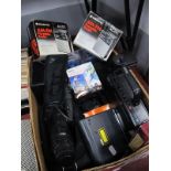 Vivitar Full HD Action Camcorder, Hitachi VHS Movie x 6zoom, Sony Handycam, etc:- One Box.