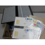 A Carton Containing An Accumulation of G.B Mint Decimal Stamps, FDC's, postcards, cigarette cards,