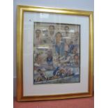 Stephen Doig: Steve Redgrave Montage, featuring Victory Hug, showing off medals, pastel artwork,