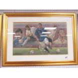 Stephen Doig: Wayne Rooney Montage, featuring him in Everton and England colours, pastel artwork,