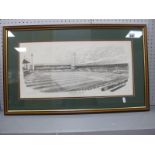 'The Baseball Ground' Gary Holmes Ltd Edition Print, 101 of 750, 26.5 x 54.5cm, pencil signed.