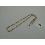 A Flat Link Figaro Style Chain, (lacking fastener), stamped "375", 55cm length (23 grams).