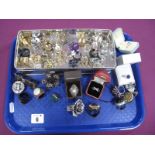 A Collection of Assorted Costume Dress Rings :- One Tray
