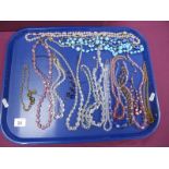 Vintage and Later Bead Necklaces :- One Tray