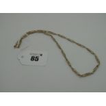 A Fancy Chain, with open work elongated links, stamped "375" 47cm length (9 grams).